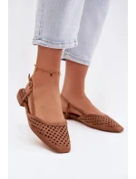 Okenní baleríny z eko semiše Camel Farivelle