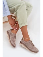 Kožené dámské tenisky s perforací Sergio Leone SP-002 šedé