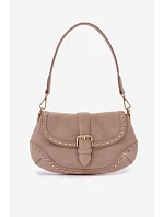 Eko semišová kabelka s přezkami světle béžová Clarielle