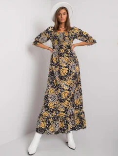 Šaty DHJ SK 13965 1.61P černá a žlutá