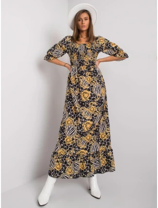 Šaty DHJ SK 13965 1.61P černá a žlutá Šaty DHJ SK 13965 1.61P černá a žlutá
