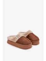 Dámské pantofle s kožíškem Parisse – hnědé