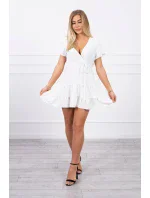 Šaty s obálkovým výstřihem ecru