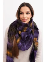 Dámský měkký a teplý vlněný šál v barevných pruzích KN19 tmavě fialový Dámský měkký a teplý vlněný šál v barevných pruzích KN19 tmavě fialový
