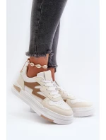 Dámské tenisky na platformě z ekologické kůže béžové Lynnette Dámské tenisky na platformě z ekologické kůže béžové Lynnette