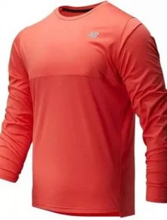 Pánské funkční triko s dlouhým rukávem MT93182 červeno-oranžová - New Balance