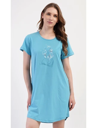 Dámské domácí šaty s krátkým rukávem Book Dámské domácí šaty s krátkým rukávem Book