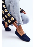 Dámské semišové mokasíny modré Lenvie