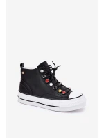 Kožené Vysoké Tenisky Dámské GOE RR2N4101 Černé