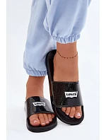 Dámské mládežnické pantofle LEVI'S VPOL0251S-2693 Černé s brokátem