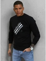 Pánská mikina s potiskem černá FashionStreet BX5364