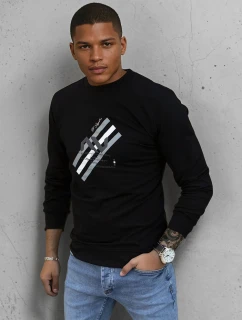 Pánská mikina s potiskem černá FashionStreet BX5364