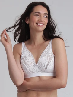 Dámská nevyztužená krajková podprsenka PLAYTEX WIREFREE BRA - PLAYTEX - bílá