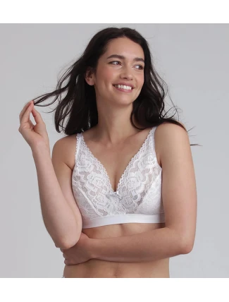 Dámská nevyztužená krajková podprsenka PLAYTEX WIREFREE BRA - PLAYTEX - bílá