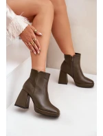 Boty Na Vysokém Podpatku Eko Kůže Tmavě Zelené Selarae