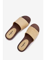 Dámské žabky se zlatými sponami Žluté Ferinna