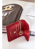 Pouzdro na karty se zlatým přívěskem, ekologická kůže, bordó Iritinme