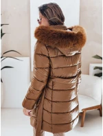 Dámská zimní bunda CASSERIE prošívaná s kapucí kávová FashionStreet TY4925