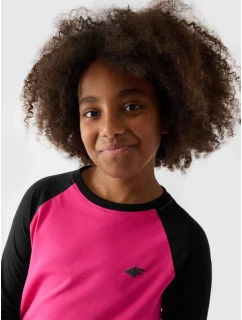 Dívčí běžný hladký rukáv s dlouhým rukávem 4F Junior 4FJWAW24TLONF291-55S