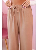 Viskózové kalhoty se širokými nohavicemi velbloud