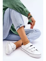 Žené tenisky na suchý zip Big Star LL274A207 Bíle