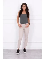 Kalhoty barevné džínové béžové