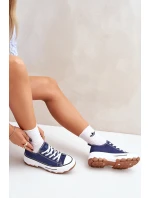 Nízké Dámské Tenisky Na Platformě Tmavě Modré Aradwin