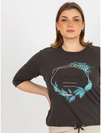 Dámská halenka RV BZ 8458.01P tmavá khaki - FPrice Dámská halenka RV BZ 8458.01P tmavá khaki - FPrice