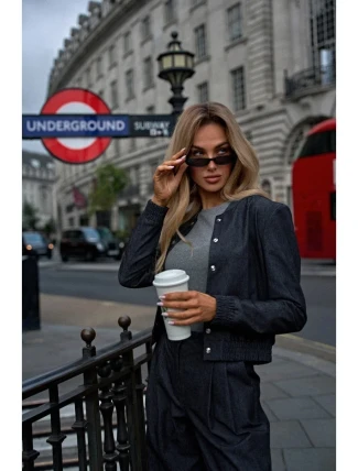 Bunda bomber M800 Press stud - grafitová Bunda bomber M800 Press stud - grafitová