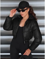 Dámská krátká zimní bunda s kapucí černá FashionStreet TY5416