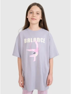Dívčí tričko oversize s potiskem 4F 4FJRSS25TTSHF2646-25S