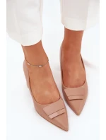 Lodičky Na Podpatku S Dekorací Tmavě Béžové Celira