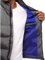 FashionStreet šedá pánská prošívaná vesta TX4087 FashionStreet šedá pánská prošívaná vesta TX4087