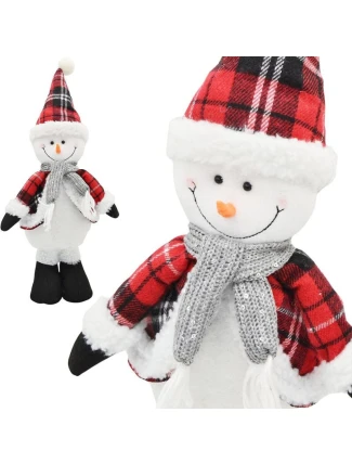 DEKORATIVNÍ SNĚHULÁK 50CM ČERVENÝ