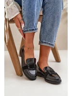 Lakované Dámské Mokasíny S Dekorací Černé Vinceza 58389