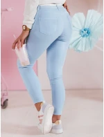 Dámské úzké kalhoty s páskem VIVASKIN modré FashionStreet UY2428