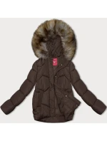 Hnědá bunda pro přechodné období s kapucí (LHD-23002) Hnědá bunda pro přechodné období s kapucí (LHD-23002)