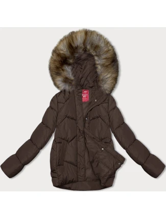 Hnědá bunda pro přechodné období s kapucí (LHD-23002) Hnědá bunda pro přechodné období s kapucí (LHD-23002)