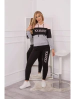 Yourself print set powder pink+black