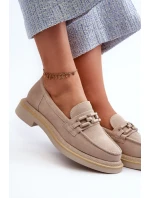 Semišové dámské mokasíny S.Barski HX52-222 Béžová