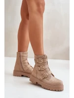 Zateplené dámské boty se zdobením béžové Ciascia