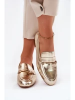 Kožené Polobotky Mokasíny Dámské Maciejka K6809-25 Zlaté
