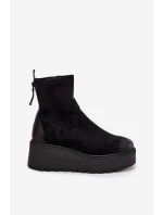 Dámské kotníkové boty na platformě Vinceza 58596 Černé