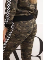 Dámská souprava s kapucí a maskáčovým potiskem khaki + ecru Dámská souprava s kapucí a maskáčovým potiskem khaki + ecru