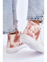 Dámské tenisky High Big Star LL274048 Béžovo-růžová Dámské tenisky High Big Star LL274048 Béžovo-růžová