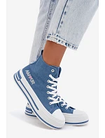 Dámské vysoké tenisky na platformě modré Liline