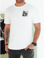 Pánské bílé tričko s potiskem FashionStreet RX5481