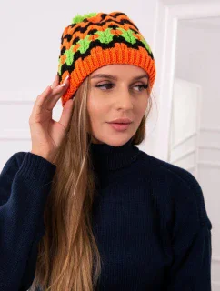 Dámská čepice Laila K283 orange neon+black+green neon