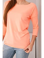 Dámská halenka s lodičkovým výstřihem lososová