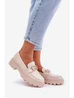 Dámské Mokasíny Se Zlatým Detalem Béžové Trionna